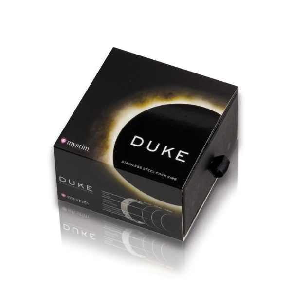 MyStim Duke Stainless Steel Polished Cock Ring BondageBox UK