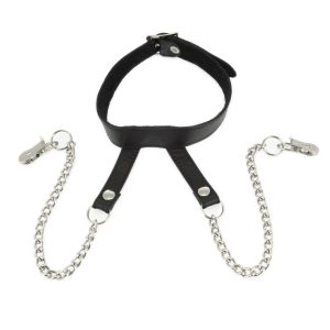 Nipple Clamps With Neck Collar BondageBox UK