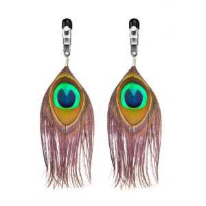 Nipple Clamps With Peacock Feather Trim BondageBox UK
