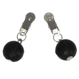 Nipple Clamps With Round Black Weights BondageBox UK