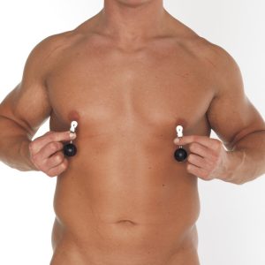 Nipple Clamps With Round Black Weights BondageBox UK