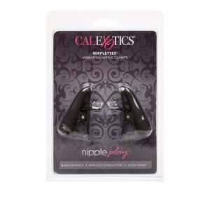 Nipplettes Vibrating Black Nipple Clamps BondageBox UK