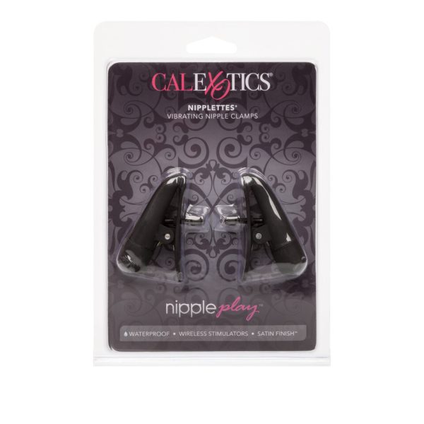 Nipplettes Vibrating Black Nipple Clamps BondageBox UK
