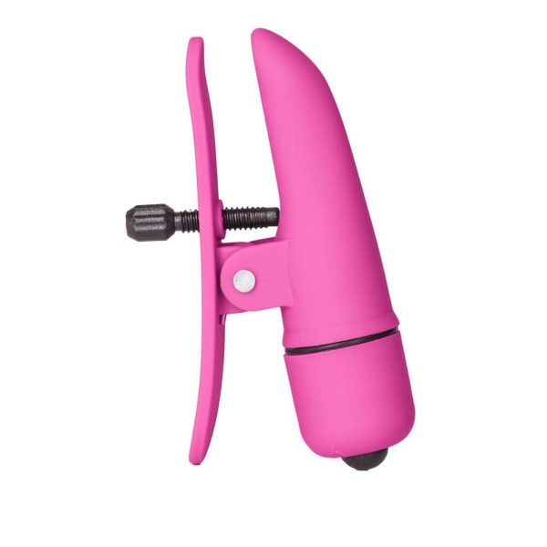 Nipplettes Vibrating Pink Nipple Clamps Adjustable BondageBox UK