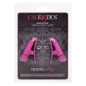 Nipplettes Vibrating Pink Nipple Clamps Adjustable BondageBox UK