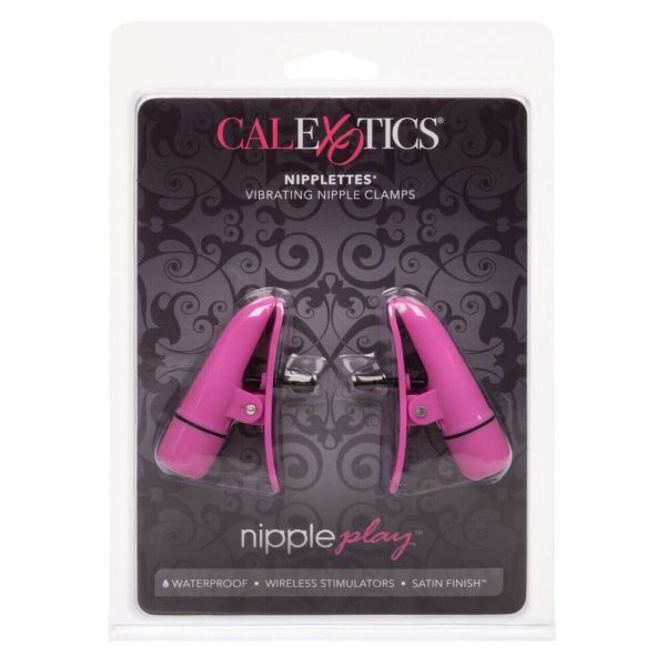 Nipplettes Vibrating Pink Nipple Clamps Adjustable BondageBox UK
