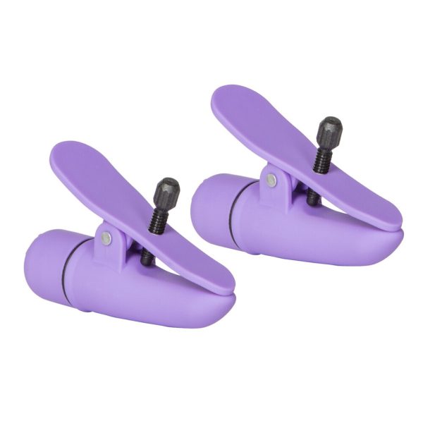 Nipplettes Virbrating Adjustable Purple Nipple Clamps BondageBox UK