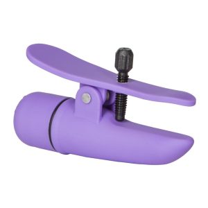 Nipplettes Virbrating Adjustable Purple Nipple Clamps BondageBox UK