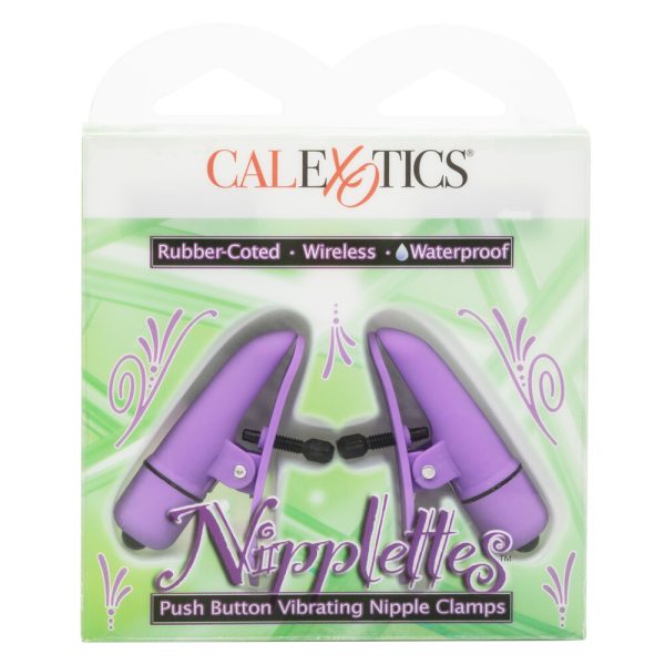 Nipplettes Virbrating Adjustable Purple Nipple Clamps BondageBox UK