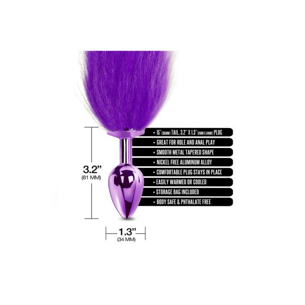 Nixie Metal Butt Plug With Ombre Tail Purple BondageBox UK