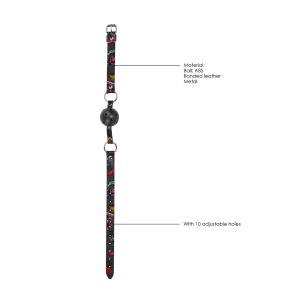 Ouch Breathable Ball Gag With Printed Leather Straps BondageBox UK