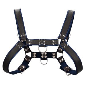Ouch Chest Bulldog Harness Blue Small To Medium BondageBox UK