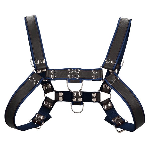 Ouch Chest Bulldog Harness Blue Small To Medium BondageBox UK