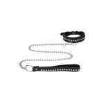 Ouch Diamond Studded Collar With Leash BondageBox UK