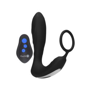 Ouch E Stimulation And Vibration Butt Plug And Cock Ring BondageBox UK