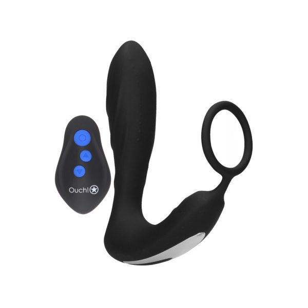 Ouch E Stimulation And Vibration Butt Plug And Cock Ring BondageBox UK