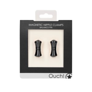 Ouch Magnetic Nipple Clamps Balance Pin Black BondageBox UK