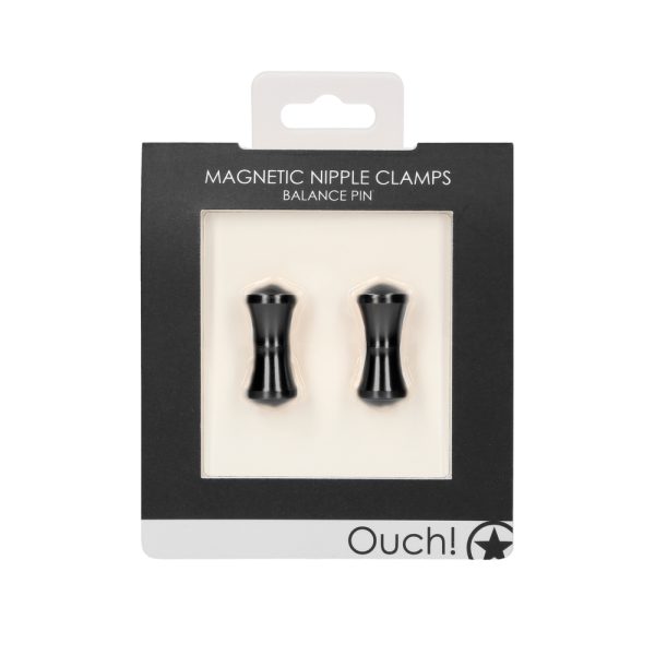 Ouch Magnetic Nipple Clamps Balance Pin Black BondageBox UK