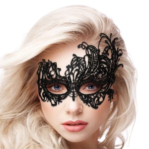 Ouch Royal Black Lace Mask BondageBox UK