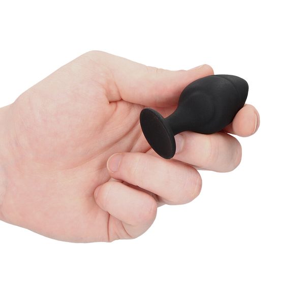 Ouch Silicone Swirled Butt Plug Set Black BondageBox UK