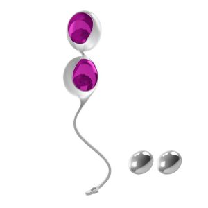 Ovo L1 Silicone Love Balls Waterproof White And Light Violet BondageBox UK