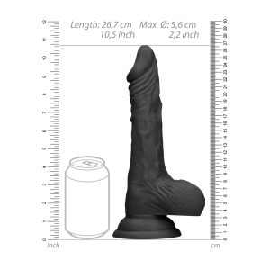 RealRock 10 Inch Dong With Testicles Black BondageBox UK