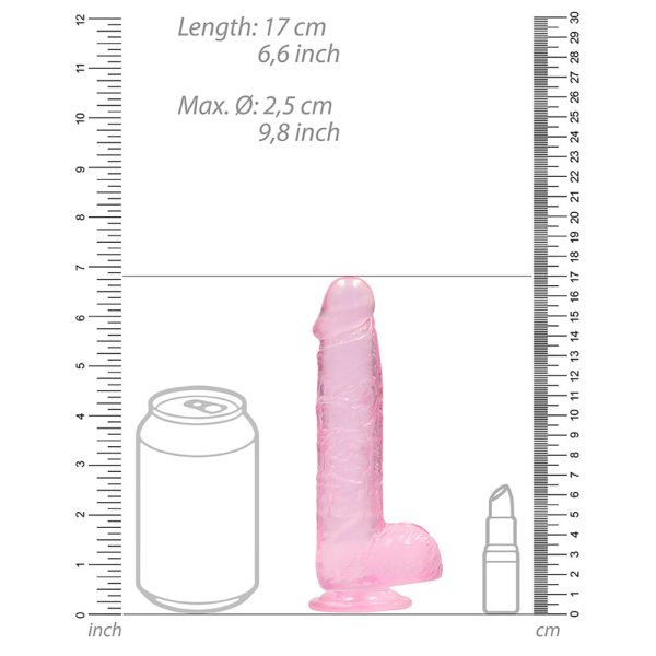 RealRock 6 Inch Pink Realistic Crystal Clear Dildo BondageBox UK