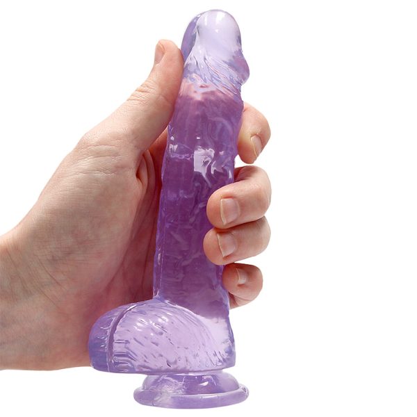 RealRock 6 Inch Purple Realistic Crystal Clear Dildo BondageBox UK