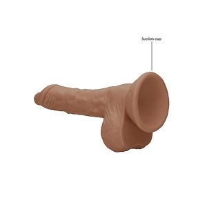 RealRock 7 Inch Dong With Testicles Flesh Tan BondageBox UK