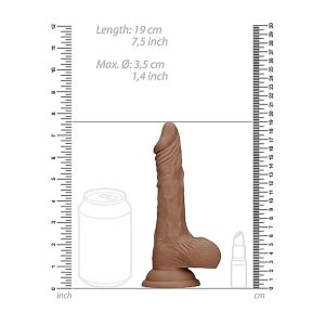 RealRock 7 Inch Dong With Testicles Flesh Tan BondageBox UK