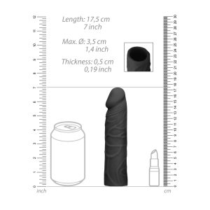 RealRock 7 Inch Penis Sleeve Black BondageBox UK