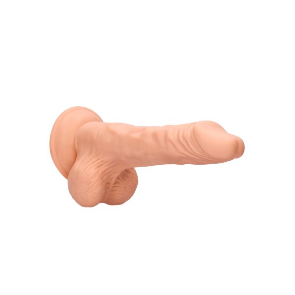 RealRock 8 Inch Dong With Testicles Flesh Pink BondageBox UK