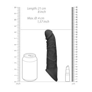 RealRock 8 Inch Penis Sleeve Black BondageBox UK