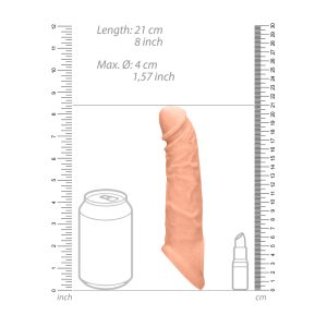 RealRock 8 Inch Penis Sleeve Flesh Pink BondageBox UK