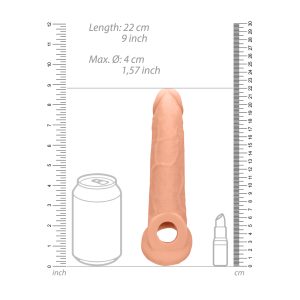 RealRock 9 Inch Penis Sleeve Flesh Pink BondageBox UK