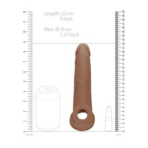 RealRock 9 Inch Penis Sleeve Flesh Tan BondageBox UK