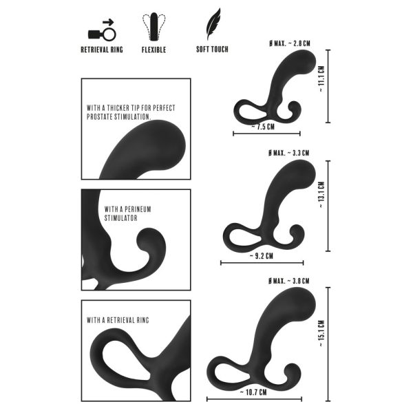 Rebel Mens Gear 3 Piece Prostate Plug Set BondageBox UK