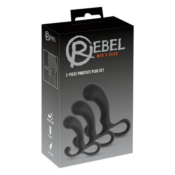 Rebel Mens Gear 3 Piece Prostate Plug Set BondageBox UK