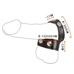 Rebel Mens Gear Cock Strap With Ball Stretcher BondageBox UK