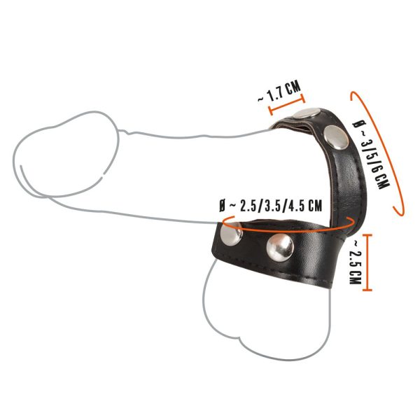 Rebel Mens Gear Cock Strap With Ball Stretcher BondageBox UK