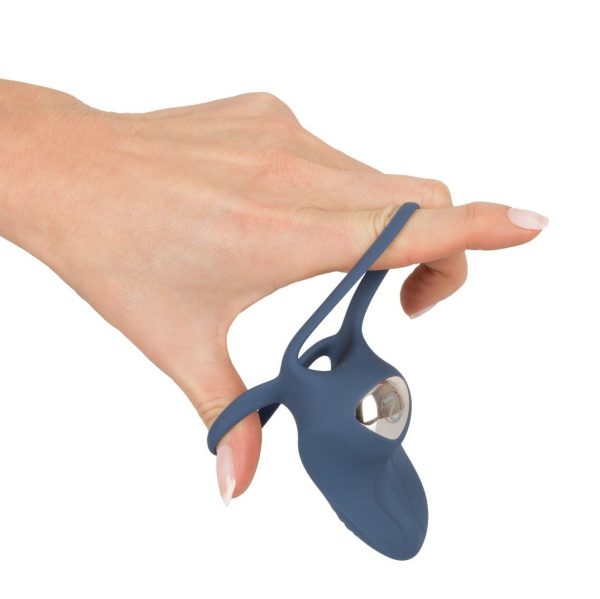 Rechargeable Silicone Vibrating Double Ring BondageBox UK