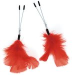 Red Feather Nipple Clamps BondageBox UK
