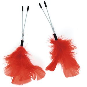 Red Feather Nipple Clamps BondageBox UK