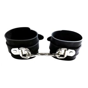 Rouge Garments Black Rubber Ankle Cuffs BondageBox UK