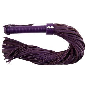 Rouge Garments Large Purple Leather Flogger BondageBox UK
