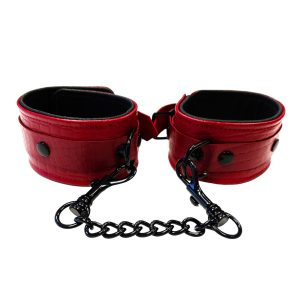 Rouge Garments Leather Croc Print Ankle Cuffs BondageBox UK