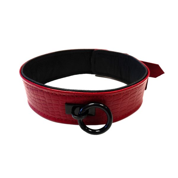 Rouge Garments Leather Croc Print Collar BondageBox UK