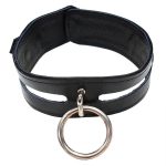Rouge Garments Leather Fashion Bondage Collar Black BondageBox UK
