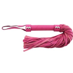 Rouge Garments Pink Leather Flogger BondageBox UK