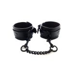 Rouge Garments Plain Black Ankles Cuffs BondageBox UK